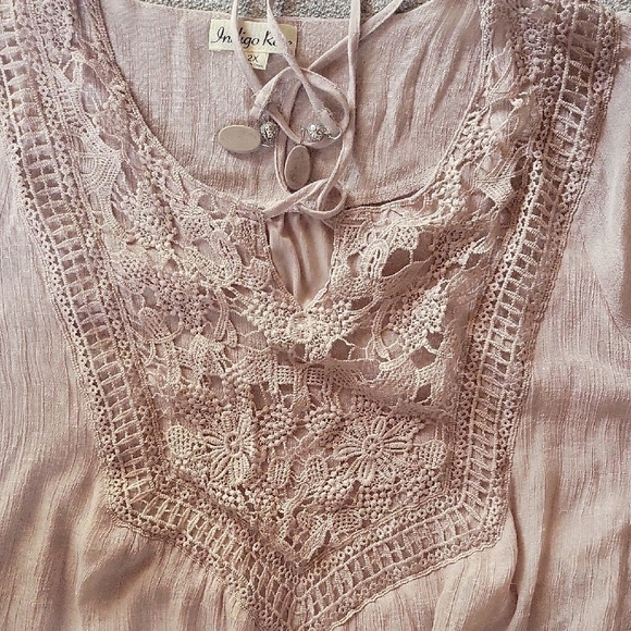 Indigo Rose Boho Crochet Tunic  Dress Size 2X - Picture 8 of 11
